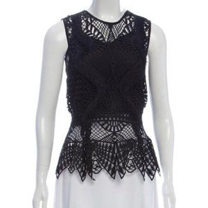 JONATHAN SIMKHAI Crochet Fringed Top